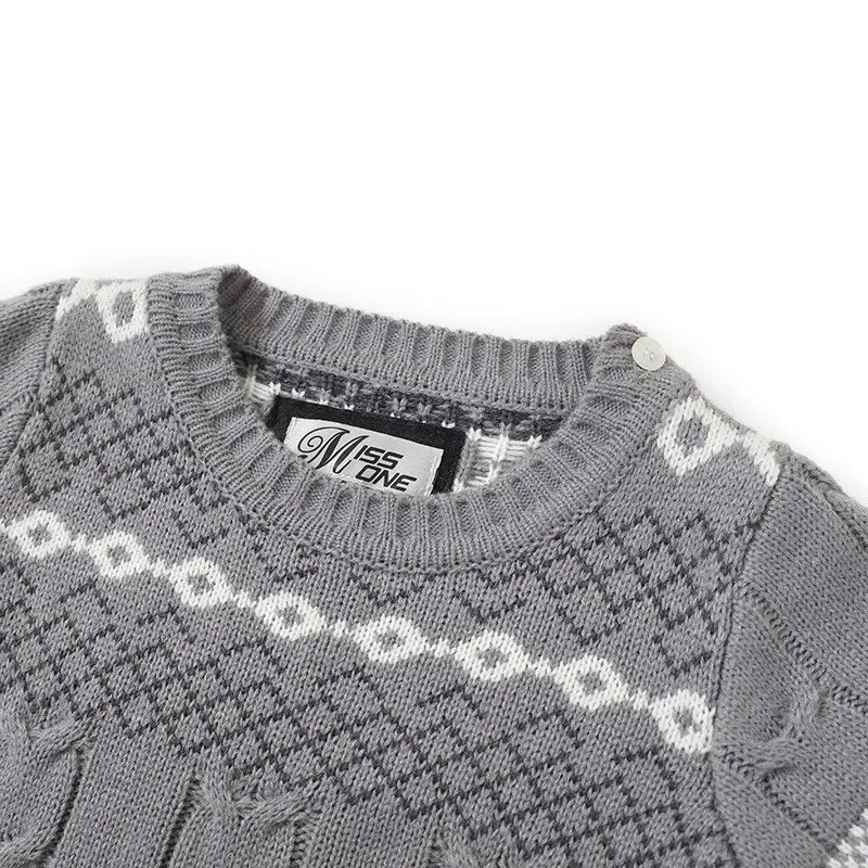 kids chunky knit sweater with short sleeve-2