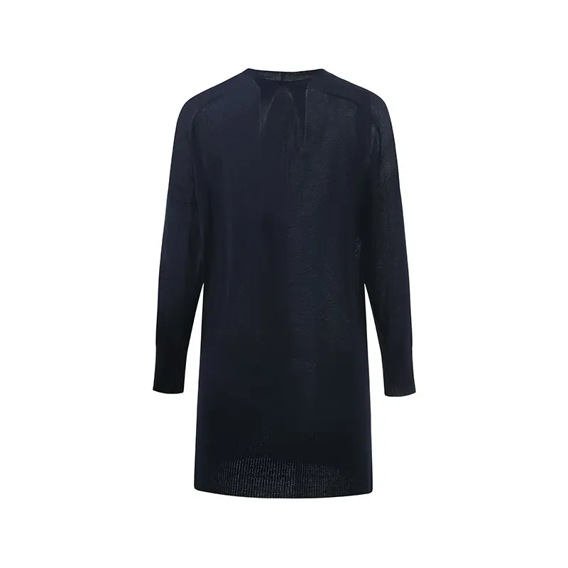 long navy wool cardigan-1