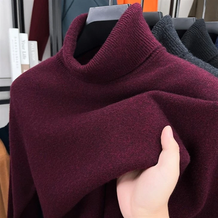 Mens Wool Mock Turtleneck Sweater Factory