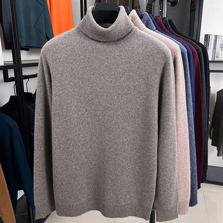 Mens Wool Mock Turtleneck Sweater